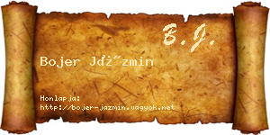 Bojer Jázmin névjegykártya